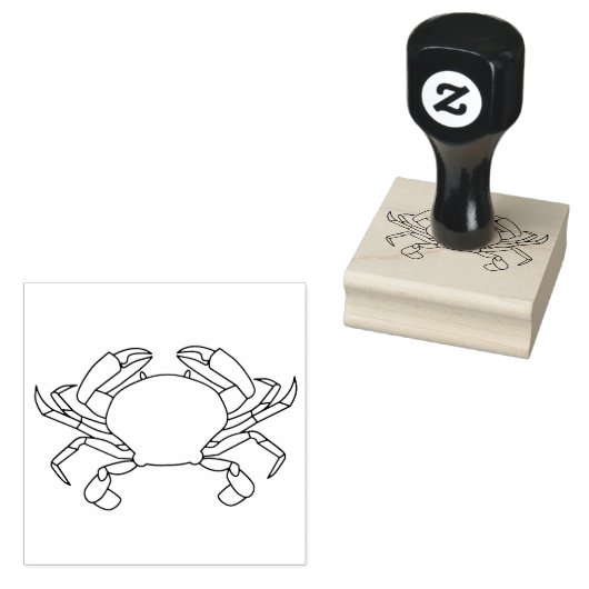 Crab Ocean Beach Zee nautische vis Waterverf Rubberstempel (Gestempeld)