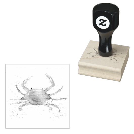 Crab Ocean Beach Zee nautische  Waterverf Rubberstempel (Gestempeld)
