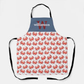 Crab Pattern Blue op maat Schort (Voorkant)