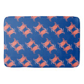 Crab Pattern Blue Shower Badmat (Voorkant)