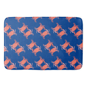 Crab Pattern Blue Shower Badmat