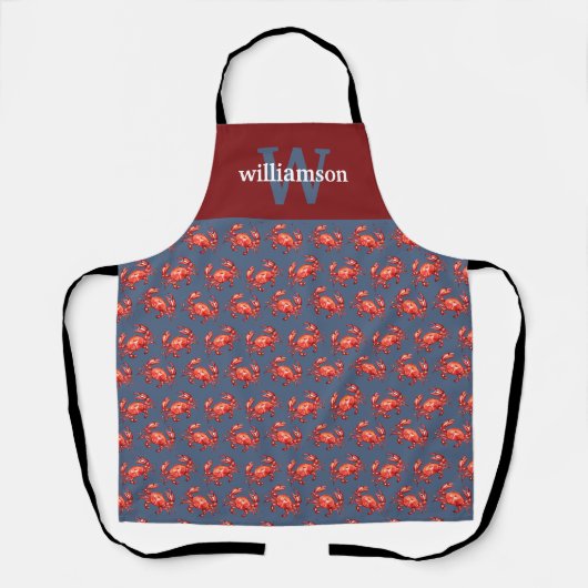 Crab Pattern marine gepersonaliseerd Schort (Voorkant)