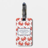 Crab Pattern Monogram Bagagelabel (Achterkant verticaal)