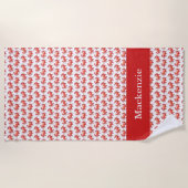 Crab Pattern Summer Beach - Aangepast Strandlaken (Voorkant)