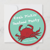 Crab Picking Seafood Boil Party Round Custom Kaart (Voorkant)