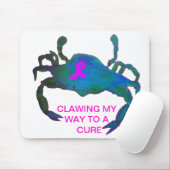 Crab Pink Ribbon Muismat Breast Cancer Bewustheid (Met muis)
