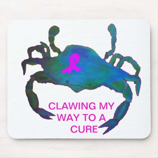 Crab Pink Ribbon Muismat Breast Cancer Bewustheid (Voorkant)