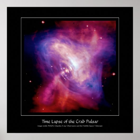 Crab Pulsar Time Lapse - Neutron Star Poster (Voorkant)