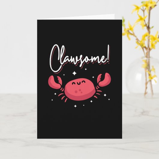 Crab Pun Funny Kaart (Gele Bloem)