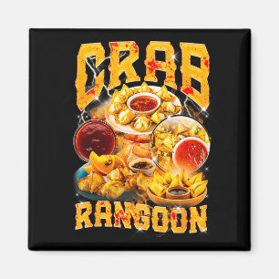 Crab Rangoon Meme Bootleg Rap Stijl 90s Vintage Magneet
