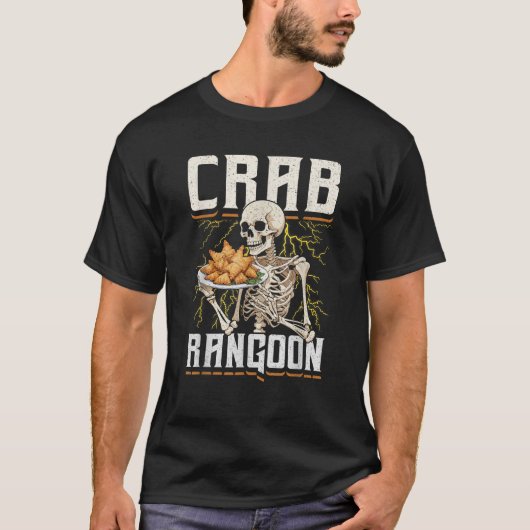 Crab Rangoon Skeleton Grappig Chinees eten Kostuum T-shirt (Voorkant)