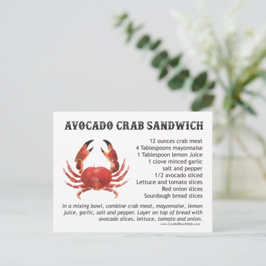 Crab Recipes Briefkaart (Staand voorkant)