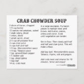 Crab Recipes Briefkaart (Achterkant)