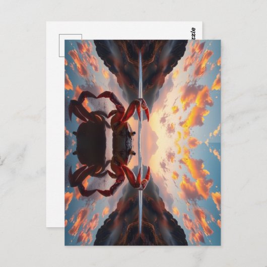 crab reflection art briefkaart (Voorkant / Achterkant)