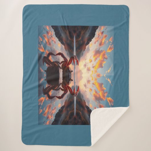 crab reflection art sherpa deken (Voorkant)