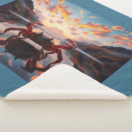 crab reflection art sherpa deken (3/4)