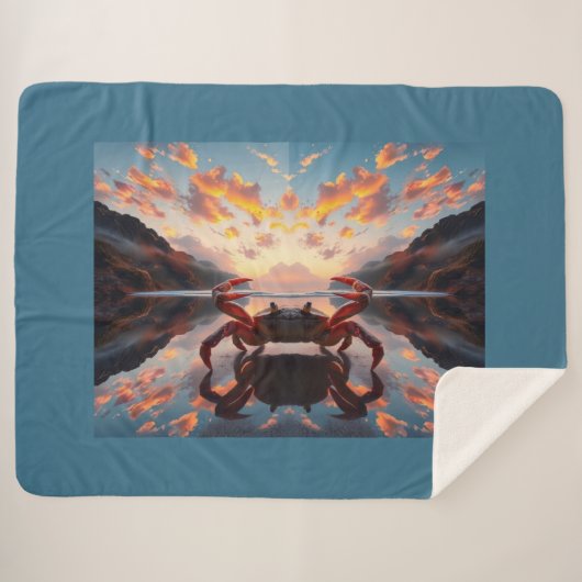 crab reflection art sherpa deken (Voorkant (horizontaal))