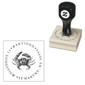 Crab ROUND RETOURADRES Rubberstempel (Gestempeld)