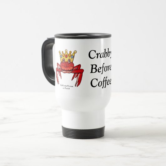 Crab Royalty, Coffee, MeWarriorWoman op Twitch Reisbeker (Voorkant links)