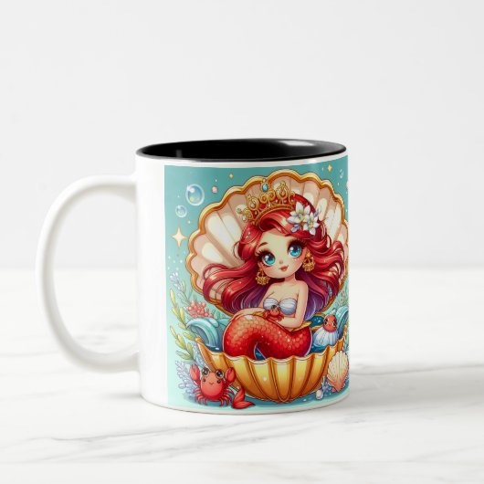 Crab Royalty in Coral Cove Mug Tweekleurige Koffiemok (Links)