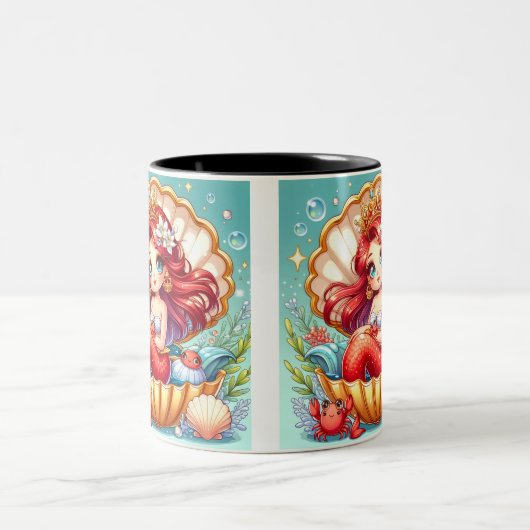 Crab Royalty in Coral Cove Mug Tweekleurige Koffiemok (Center)