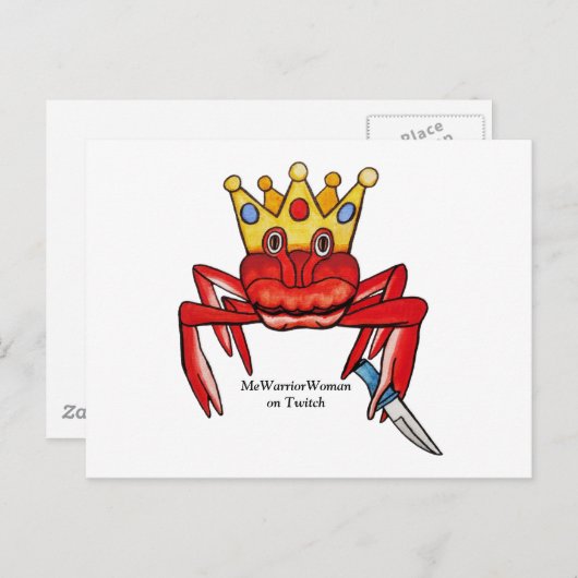 Crab Royalty met mes, MeWarriorWoman op Twitch Briefkaart (Voorkant / Achterkant)