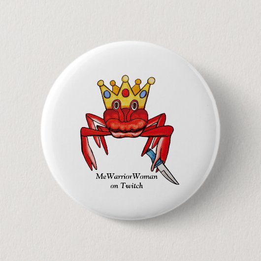 Crab Royalty met mes, MeWarriorWoman op Twitch Ronde Button 5,7 Cm (Voorkant)
