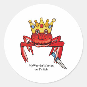 Crab Royalty met mes, MeWarriorWoman op Twitch Ronde Sticker