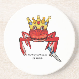 Crab Royalty met mes, MeWarriorWoman op Twitch Zandsteen Onderzetter