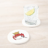 Crab Royalty met mes, MeWarriorWoman op Twitch Zandsteen Onderzetter (Zijkant)