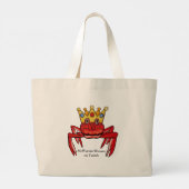 Crab Royalty, MeWarriorWoman op Twitch Grote Tote Bag (Achterkant)