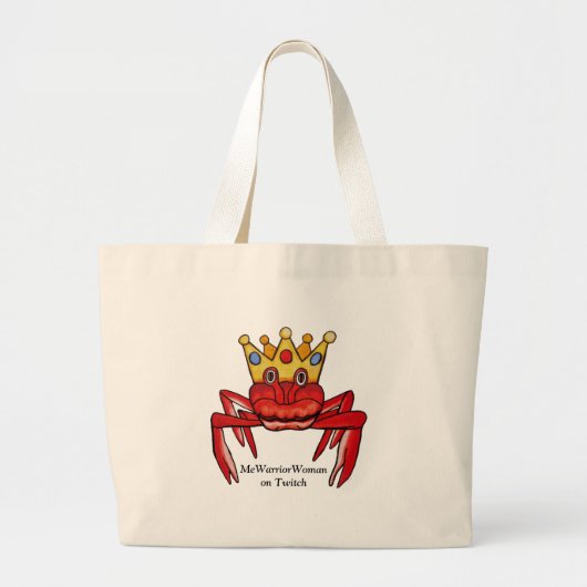 Crab Royalty, MeWarriorWoman op Twitch Grote Tote Bag (Voorkant)