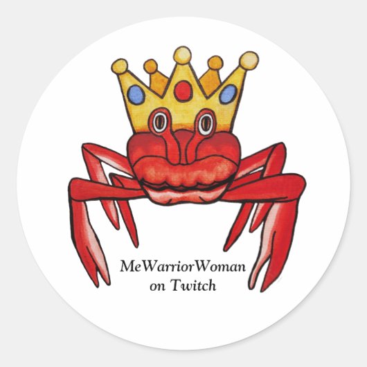Crab Royalty, MeWarriorWoman op Twitch Ronde Sticker (Voorkant)