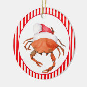 Crab Santa Kerstmis Waterverf Keramisch Ornament (Links)