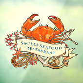 Crab Seafood Anchor Restaurant Front aanpassen Raamsticker (Vel 3)