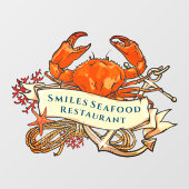 Crab Seafood Anchor Restaurant Front aanpassen Raamsticker (Vel)