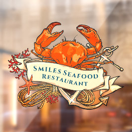 Crab Seafood Anchor Restaurant Front aanpassen Raamsticker