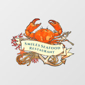 Crab Seafood Anchor Restaurant Front aanpassen Raamsticker (Vel)