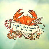 Crab Seafood Anchor Restaurant Front aanpassen Raamsticker (Vel 3)