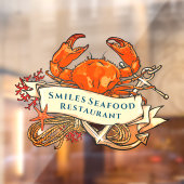 Crab Seafood Anchor Restaurant Front aanpassen Raamsticker (Vel 2)