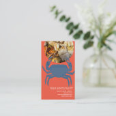 Crab Seafood Broil Restaurant Oranje Visitekaartje (Staand voorkant)