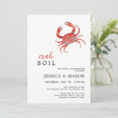 Crab Seafood Couples Vrijgezellenfeest Kaart (Staand voorkant)