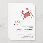 Crab Seafood Couples Vrijgezellenfeest Kaart (Voorkant / Achterkant)