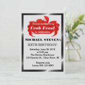 Crab Seafood Party Birthday Party Invite Kaart (Staand voorkant)