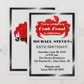 Crab Seafood Party Birthday Party Invite Kaart (Voorkant / Achterkant)