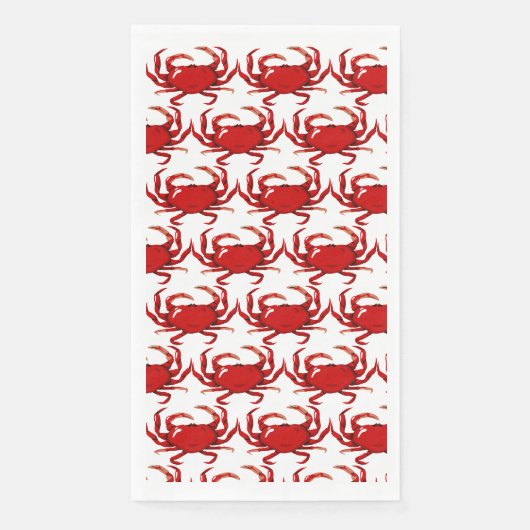 Crab Seafood Red Paper Towel Servet (Voorkant)