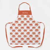 Crab Seaside Pattern Gepersonaliseerde naam Schort (Voorkant)
