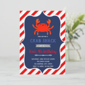 Crab shack verjaardagsfeest uitnodiging (Staand voorkant)