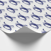 Crab Silhouette #1 Tekenblauw Cadeaupapier (Hoek)
