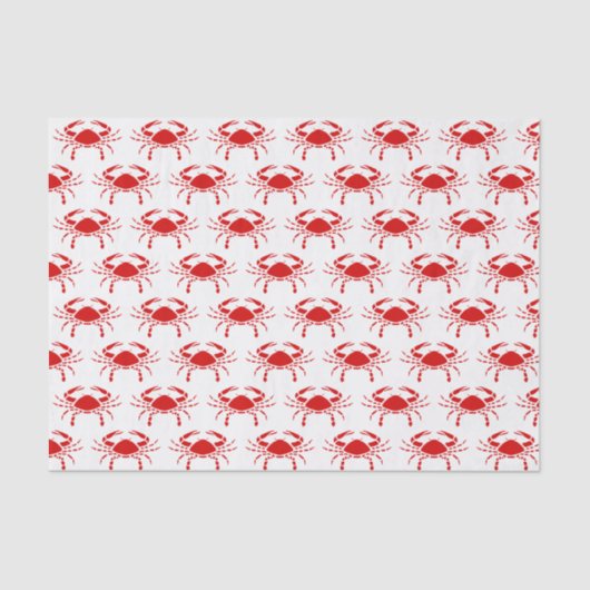Crab Silhouette #2 Teken Red Tissue Paper Tissuepapier (Voorkant)